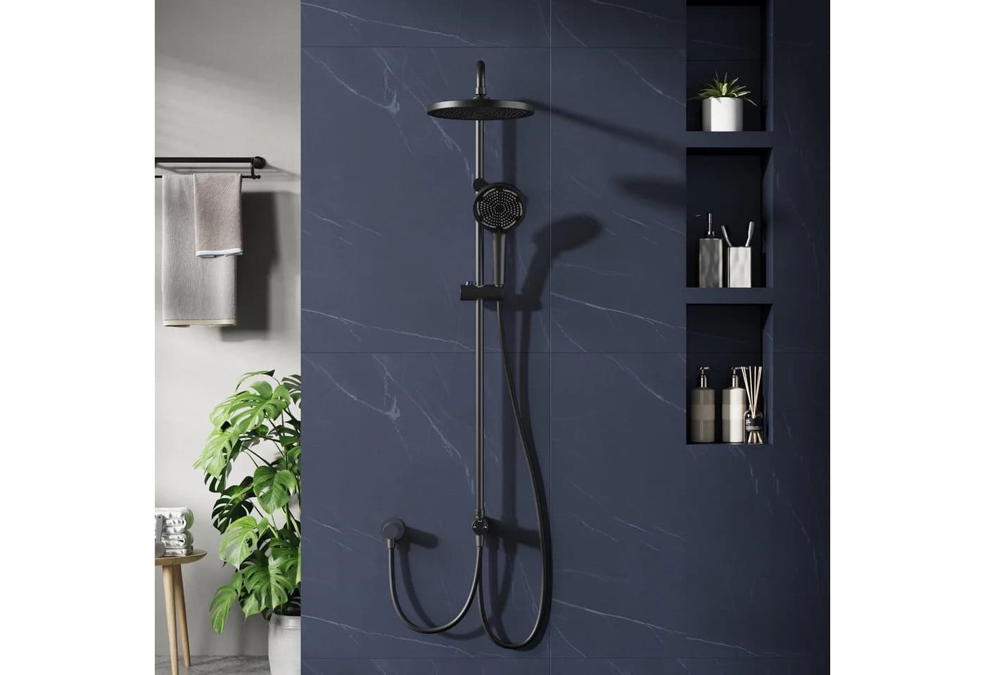 GarveeMore Brausegarnitur Duschsystem Regendusche 3-in-1 Handbrause