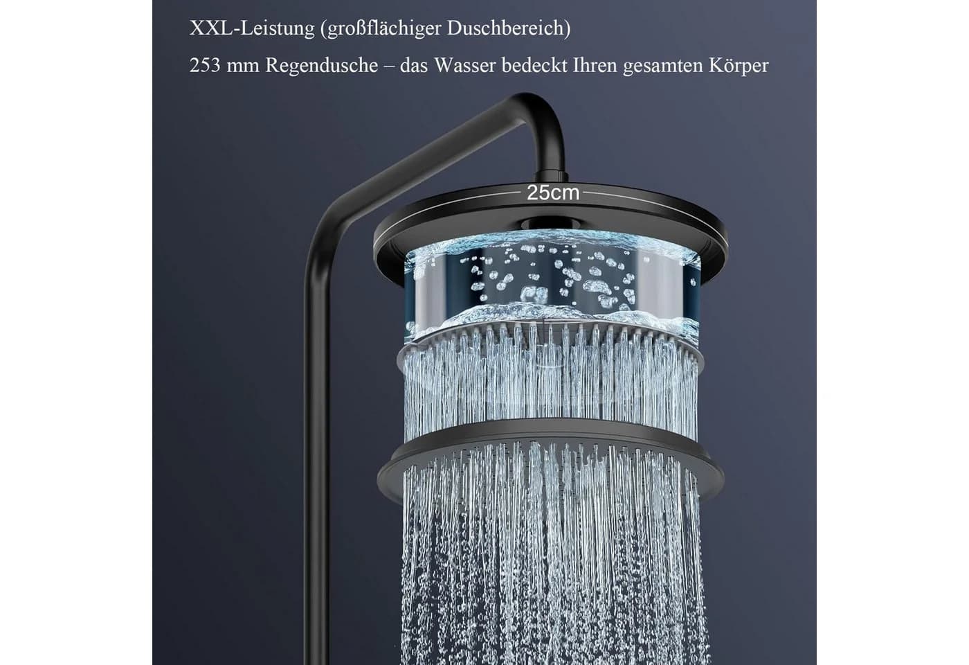 GarveeMore Brausegarnitur Duschsystem Regendusche 3-in-1 Handbrause - Bild 5