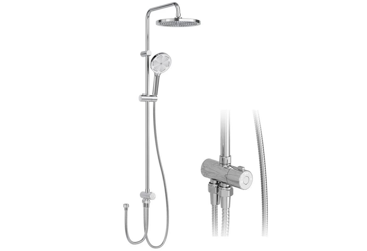 GarveeMore Brausegarnitur Duschsystem Regendusche, Duschset inkl. Einstellbare Einbauhöhe-D25cm - Bild 2