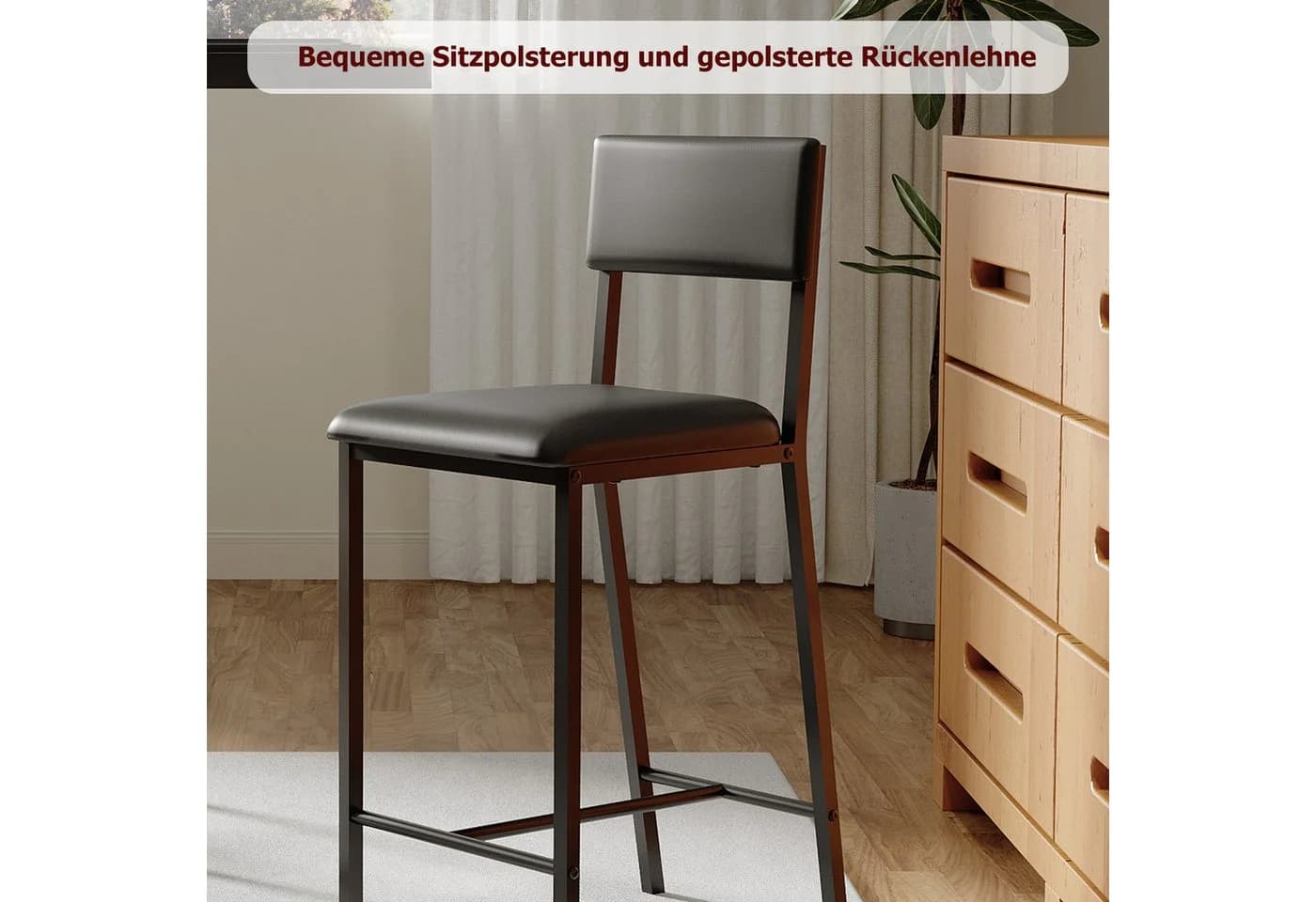 GarveeMore Bartisch-Set mit 3 Ablagen und 2 Stühlen