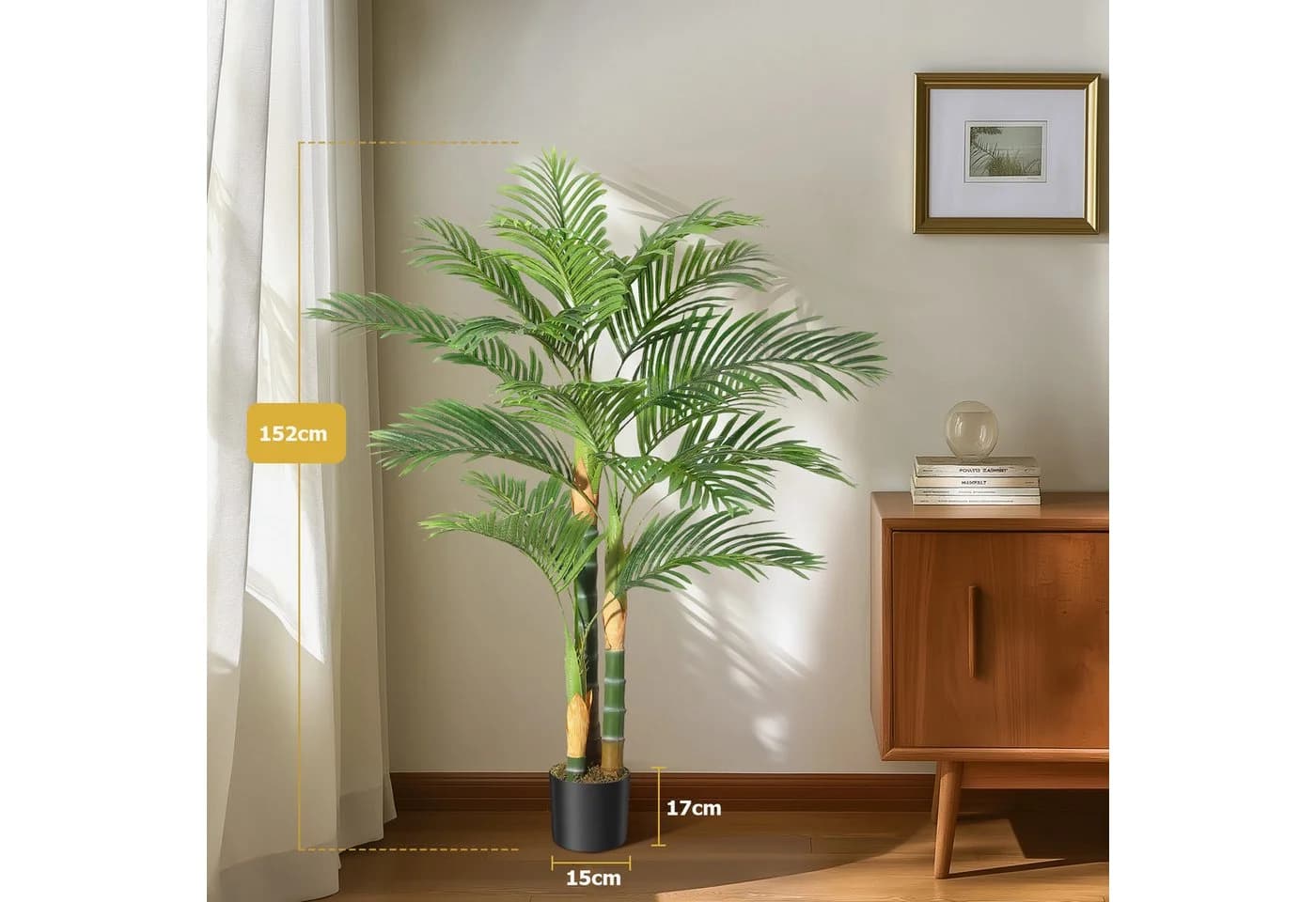 GarveeMore Kunstpalme 1/2er-Set mit zwei Stämmen, Höhe 152 cm - Bild 5