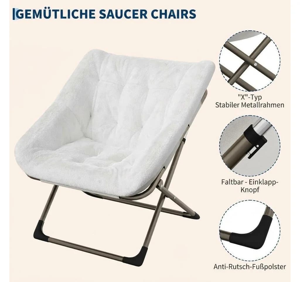GarveeMore Ohrensessel Relaxsessel Klappsessel Belastbarkeit 136kg - Bild 4