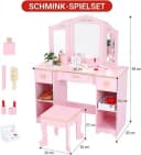 GarveeMore Schminktisch mit Hocker für Kinder Bild 3