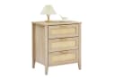 GarveeMore Nachttisch mit 3 Schubladen Rattan Eichenoptik Beige Bild 2