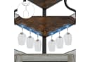 GarveeMore Weinschrank Eckschrank mit Glashalter Braun Bild 4