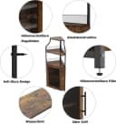 GarveeMore Weinschrank Eckschrank mit Glashalter Braun Bild 5