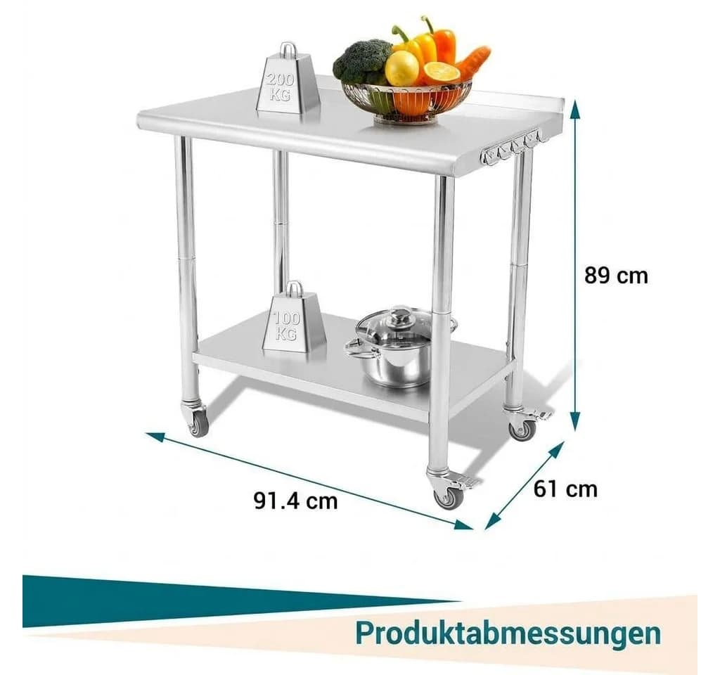 GarveeMore Arbeitstisch Edelstahl Küchentisch - Bild 3