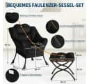 GarveeMore Ohrensessel Relaxsessel mit Hocker Polstersessel Faulsesse Bild 5