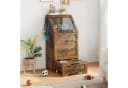 GarveeMore Futterstation Futterschrank Hunde mit 2 Edelstahlnäpfen Braun Bild 1