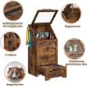 GarveeMore Futterstation Futterschrank Hunde mit 2 Edelstahlnäpfen Braun Bild 4