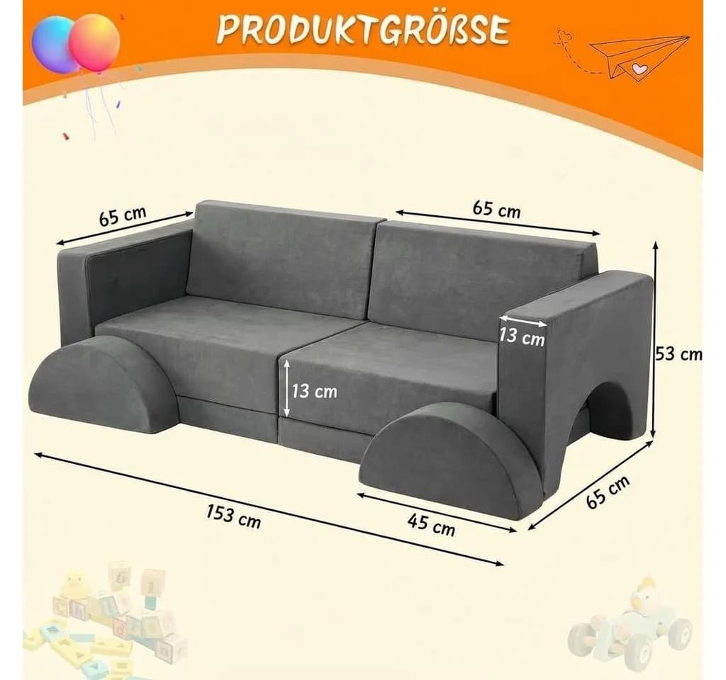 GarveeMore Kindersofa Modulares Spielsofa 8-teilig - Bild 3
