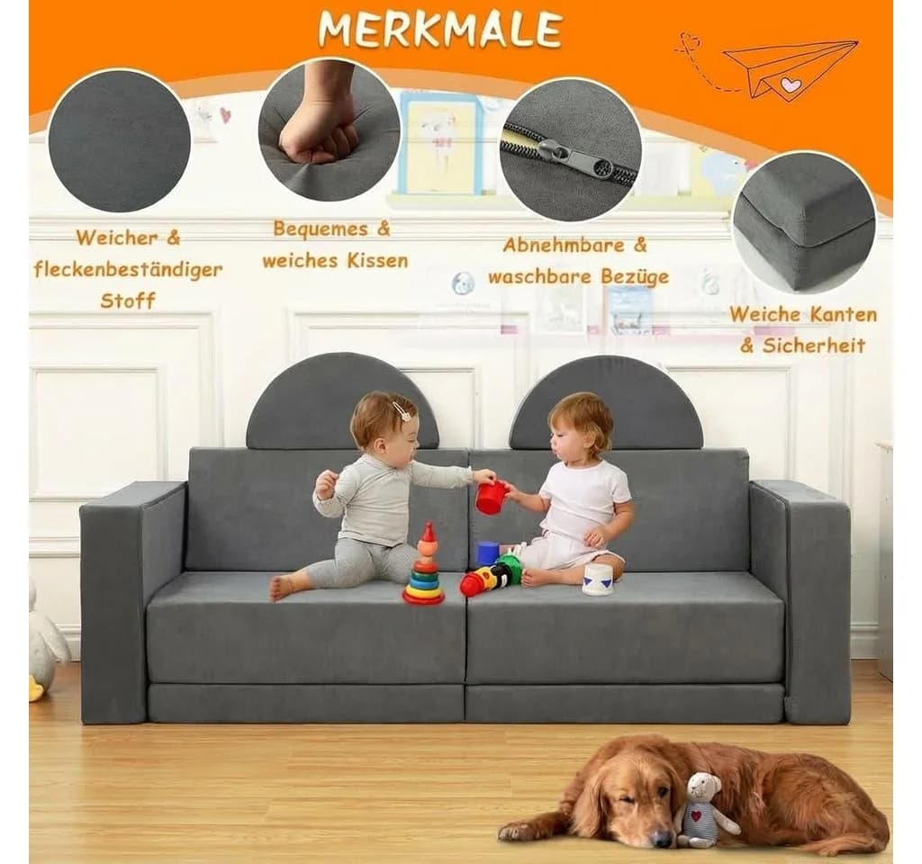 GarveeMore Kindersofa Modulares Spielsofa 8-teilig - Bild 4