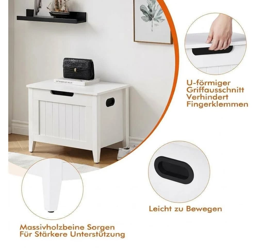 GarveeMore Sitztruhe Sitzbank mit Stauraum Spielzeugtruhe 60/100 x 40 x 46 cm - Bild 4