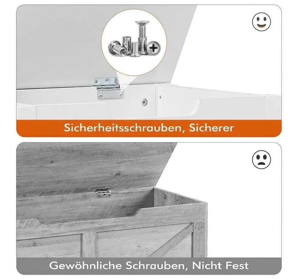GarveeMore Sitztruhe Sitzbank mit Stauraum Spielzeugtruhe 60/100 x 40 x 46 cm - Bild 5