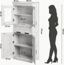 GarveeMore Hochschrank Weiß mit Glastüren und Schubladen Bild 3