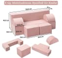 GarveeMore Kindersofa 6-teilig Rosa Modulare Spielcouch Bild 3
