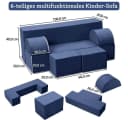 GarveeMore Kindersofa 6-teilig Modulare Spielcouch Blau Bild 3