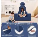 GarveeMore Kindersofa 6-teilig Modulare Spielcouch Blau Bild 4