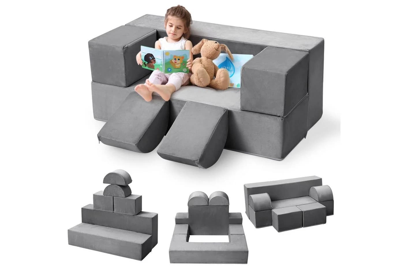 GarveeMore Kindersofa 6-teilig - Modular & Multifunktional - Bild 2