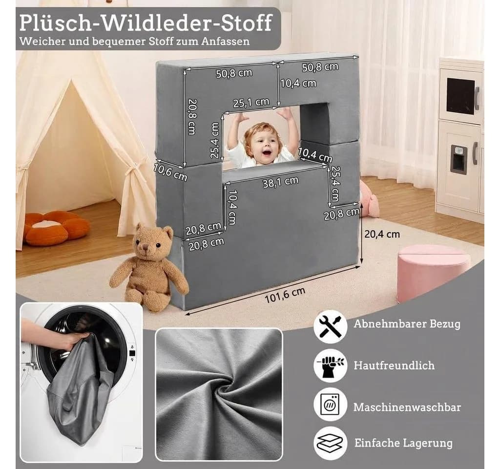 GarveeMore Kindersofa 6-teilig - Modular & Multifunktional - Bild 5