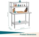 GarveeMore Edelstahl Arbeitstisch mit verstellbaren Regalen Bild 1