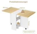 GarveeMore Klappbarer Esstisch mit 2 Ablageflächen für 4 Personen, Küchentisch erweiterbar für Esszimmer, Küche, Büromöbel Bild 4