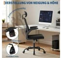 GarveeMore Bürostuhl Ergonomischer mit erstellbare Lendenwirbelstütze und Kopfstütze, Home-Office-Stuhl, Gaming-Stuhl mit hoher Rückenlehne aus Netzstoff Bild 3