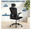 GarveeMore Bürostuhl Ergonomischer mit erstellbare Lendenwirbelstütze und Kopfstütze, Home-Office-Stuhl, Gaming-Stuhl mit hoher Rückenlehne aus Netzstoff Bild 4