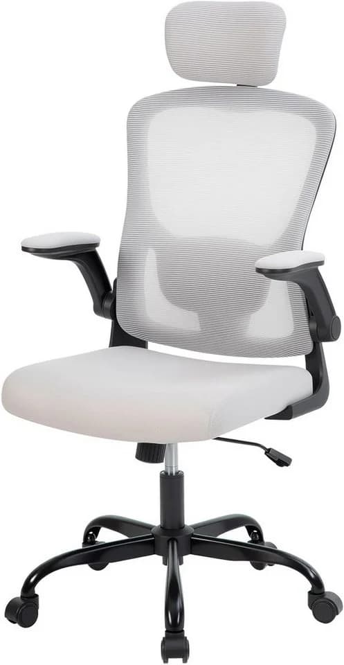 GarveeMore Bürostuhl Ergonomisch mit Lendenwirbelstütze und Kopfstütze, Home-Office-Stuhl, Gaming-Stuhl mit hoher Rückenlehne aus Netzstoff - Bild 2