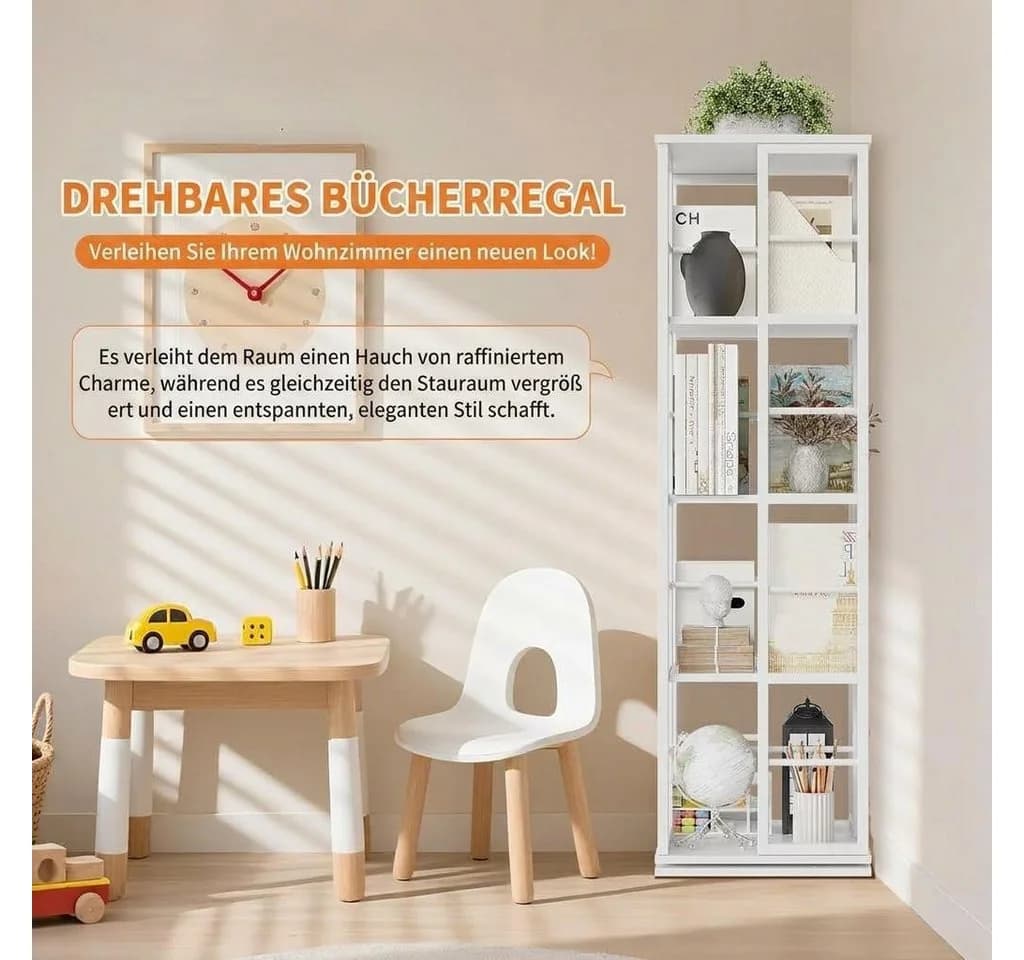GarveeMore Bücherregal drehbar 4 Ebenen 360°-Display - Bild 3