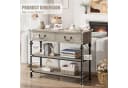 GarveeMore Konsolentisch 3-stufiger mit 2 Schubladen, braun Bild 4