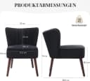 GarveeMore Ohrensessel Samt-Akzentstuhl mit Holzbeinen Mid-Century Modern Bild 1