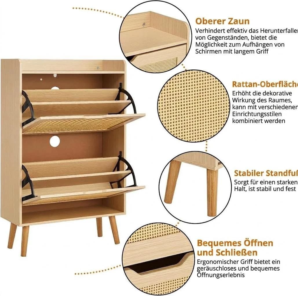 GarveeMore Schuhschrank mit Klappschubladen und Kippenschutz - Bild 4