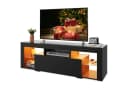 WLIVE TV-Schrank 135 cm Lowboard mit RGB-LED für Fernseher bis 70 Zoll Schwarz Bild 2