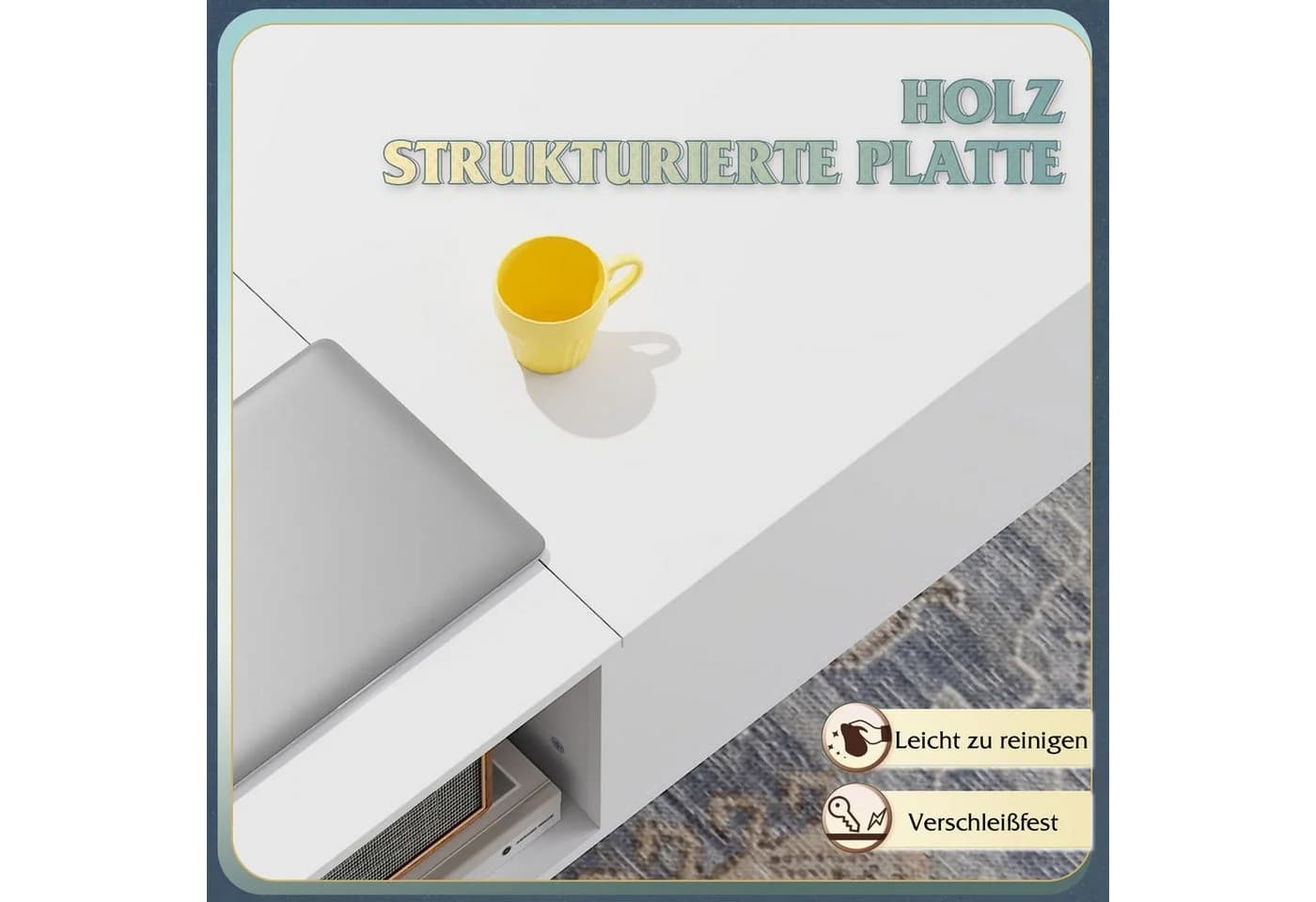 WLIVE Couchtisch Höhenverstellbarer Couchtisch mit Stauraum, Lift-Top-Design, Holzoptik & Metallrahmen - Bild 5