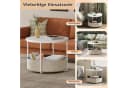 WLIVE Couchtisch rund, Beistelltisch mit Stoffkorb, Aufbewahrung, Weiß matt Bild 5