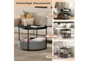 WLIVE Couchtisch rund, Beistelltisch mit Stoffkorb, Aufbewahrung, Weiß matt Bild 5