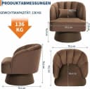 GarveeMore Sessel 360° drehbar Braun Samtbezug Mid-Century Bild 1