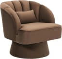 GarveeMore Sessel 360° drehbar Braun Samtbezug Mid-Century Bild 2