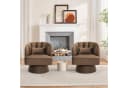 GarveeMore Sessel 360° drehbar Braun Samtbezug Mid-Century Bild 3