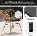 GarveeMore Balkonset 3-tlg. Braun Rattan Metall mit Glas Bild 4