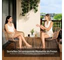 GarveeMore Balkonset 3-tlg. Braun Rattan Metall mit Glas Bild 5