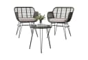 GarveeMore Balkonset 3-tlg. Grau Rattan Metall Bild 2
