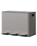 GarveeMore Mülleimer Küche 3x15L Edelstahl Softclose Grau Bild 2