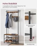 VASAGLE Garderobenständer mit Schuhbank 3-in-1 Design Braun/Schwarz Bild 5