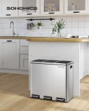 SONGMICS Mülltrennsystem 3x18L Silber Edelstahl Bild 1