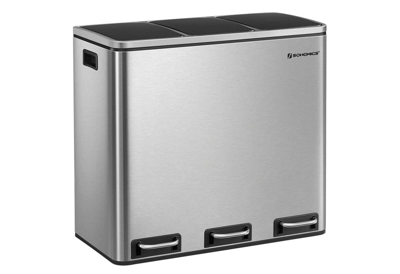 SONGMICS Mülltrennsystem 3x18L Silber Edelstahl - Bild 2