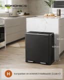 SONGMICS Mülltrennsystem Treteimer 2x30L Grau Schwarz Softclose Bild 1