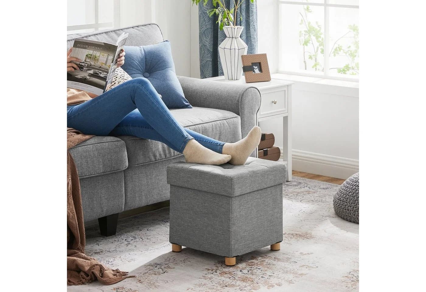 SONGMICS Sitzhocker mit Stauraum 38 cm - Bild 4