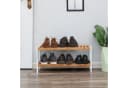 SONGMICS Schuhregal Bambus 2 Ebenen Beige Bild 3